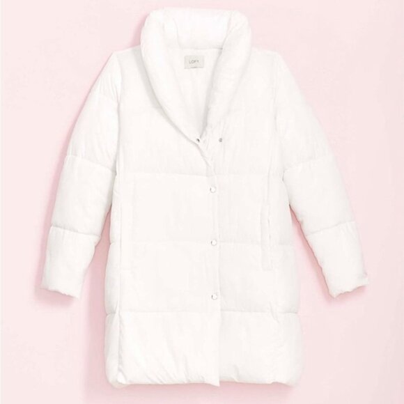 LOFT Jackets & Blazers - NWT LOFT Puffer Coat in WHITE